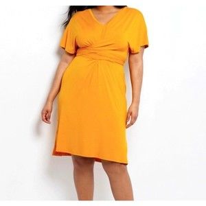 Eloquii Wrap Around Dress in Golden Glow Size 20